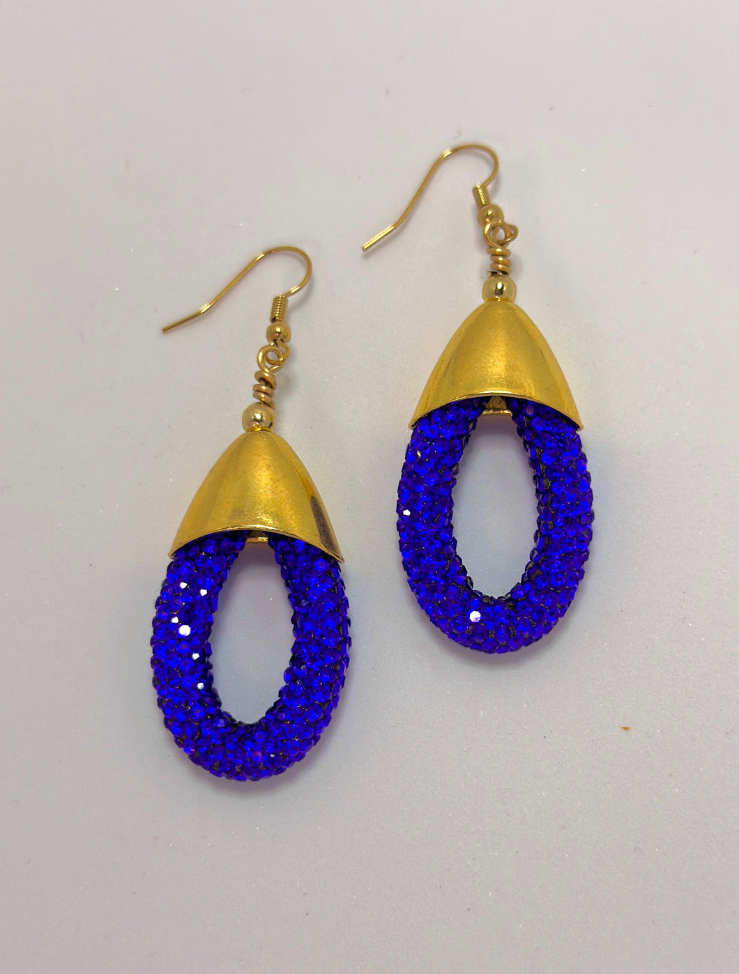 Sapphire Rhinestone Raindrop Earrings