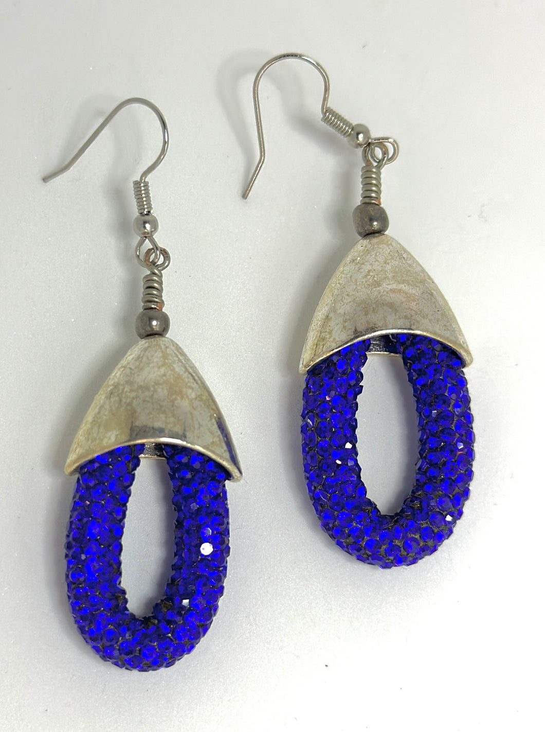 Sapphire Rhinestone Raindrop Earrings