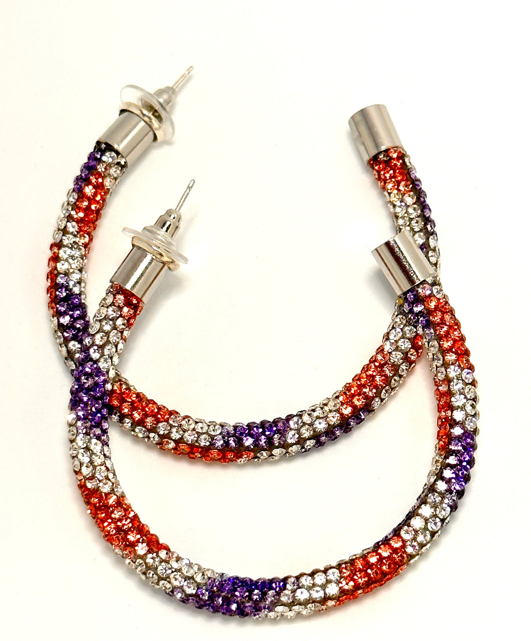 American Flag Rhinestone Hoops