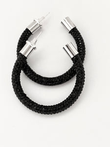 Onyx Rhinestone Hoops