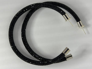 Onyx Rhinestone Hoops