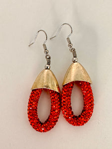 Tangerine Rhinestone Earrings