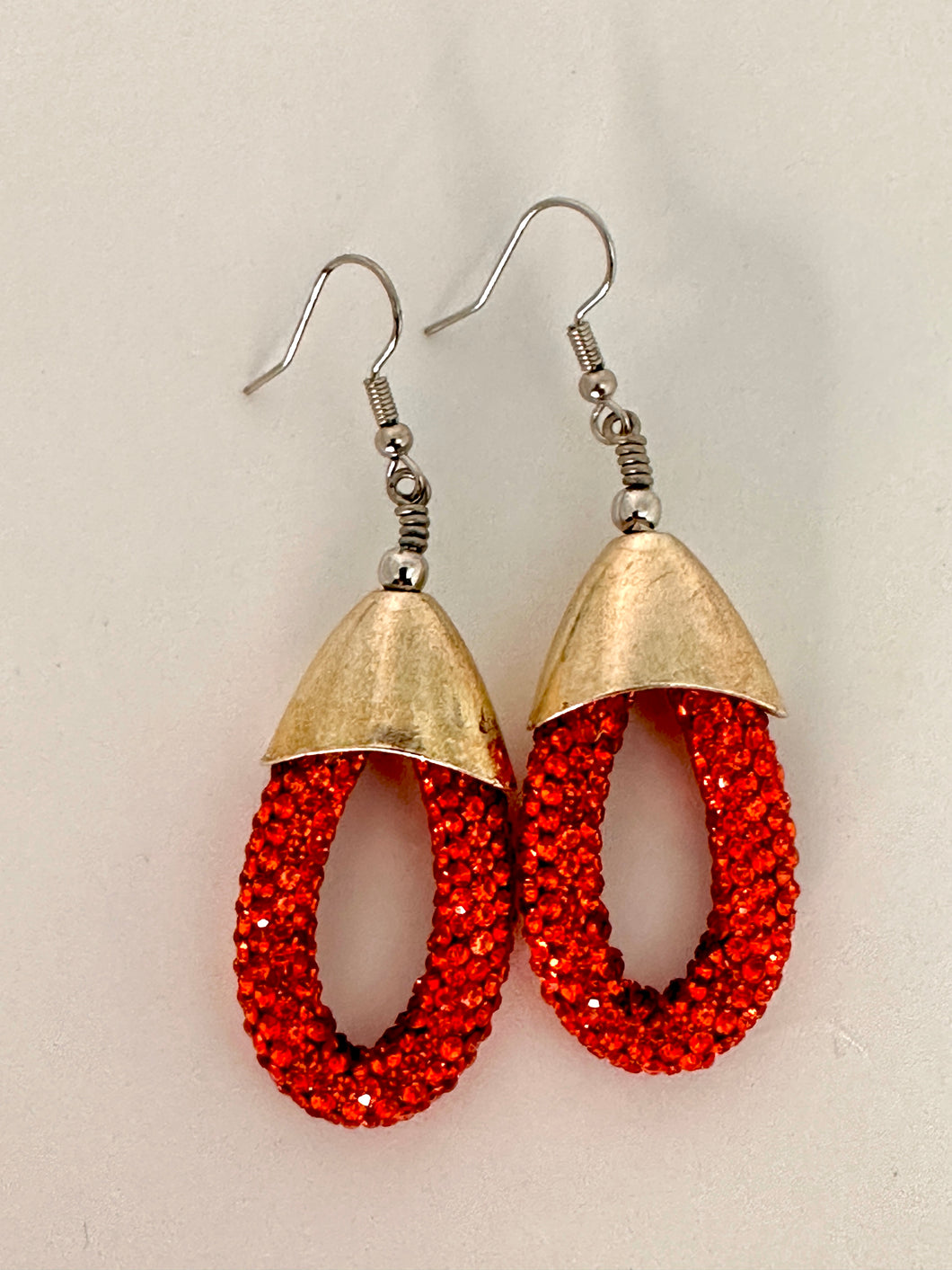 Tangerine Rhinestone Earrings