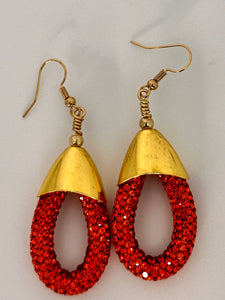 Tangerine Rhinestone Earrings